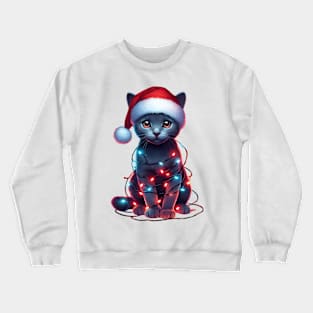 Christmas Russian Blue Cat Crewneck Sweatshirt